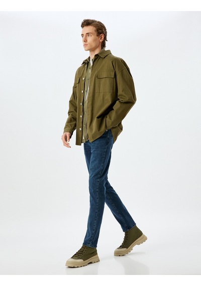 Koton Slim Fit Kot Pantolon - Brad Jean İndigo Stone 5wam40014nd İndigo - Taş