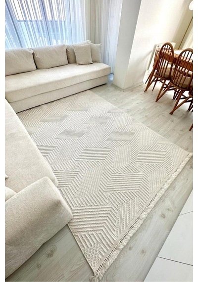 Oturma Odası Halısı Mutfak Koridor Halısı Çocuk Odası Leke Tutmaz Modern Salon Halısı Havana 8591 Ekru