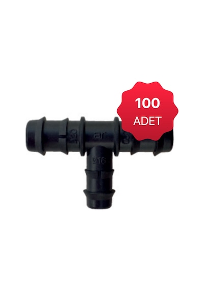 Damlama Sulama Kurtağzı Te Bağlantı - 16X16X16Mm (100 Adet)
