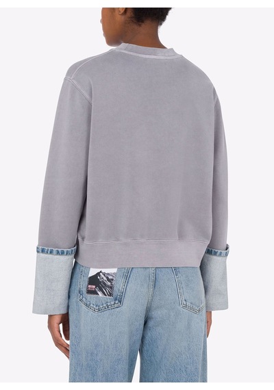 Moschino Jeans Gri Kadın Bisiklet Sweatshirt 251k1a170932287490