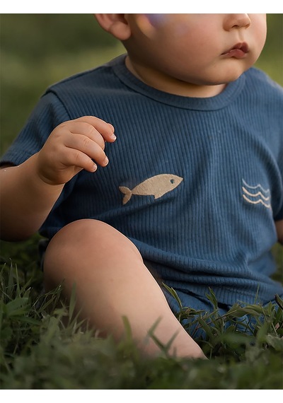 Antebies Minik Denizciler Kısa Kollu Tshirt Şort Set renkli