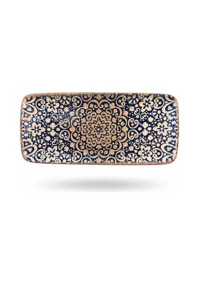 2 Li Uzun Servis Tabağı / Dikdörtgen Sunum Tabağı / Meze Tabağı 34x16 Cm Bonna Alhambra Moove Platte