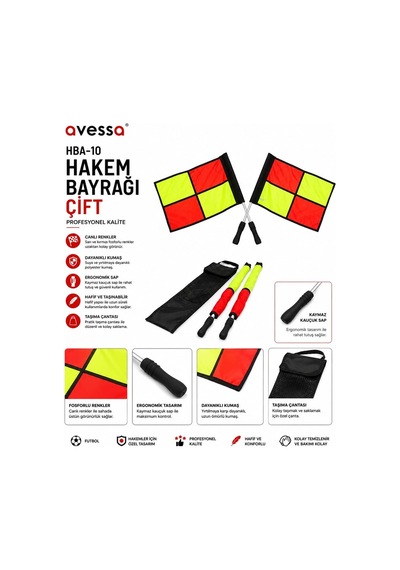 Delux Serisi Hba-10 Hakem Bayrağı Çift Yönetici Spor Hakemlik Belirtilmemiş