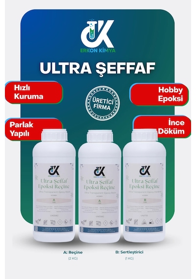 Erkon Kimya Ultra Şeffaf Hobby Epoksi 3 Kg
