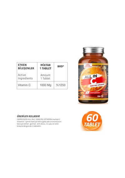 Camrusepa All In C Vitamini 60 Tablet