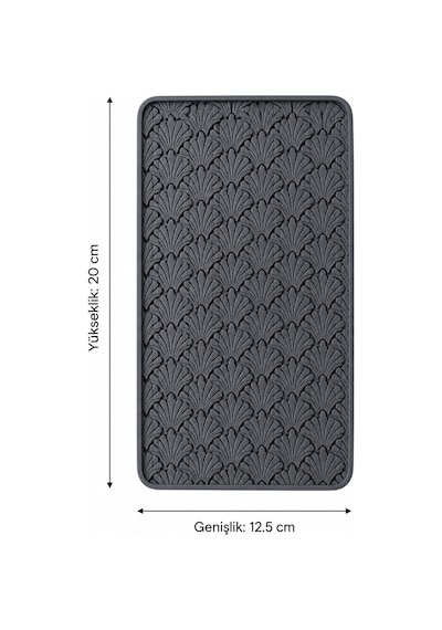 Desenli Kapaklı Dekoratif Kutu Masa Üstü Organizer Takı Aksesuar Saklama Kutusu Pla 20x12.5 Cm Gri