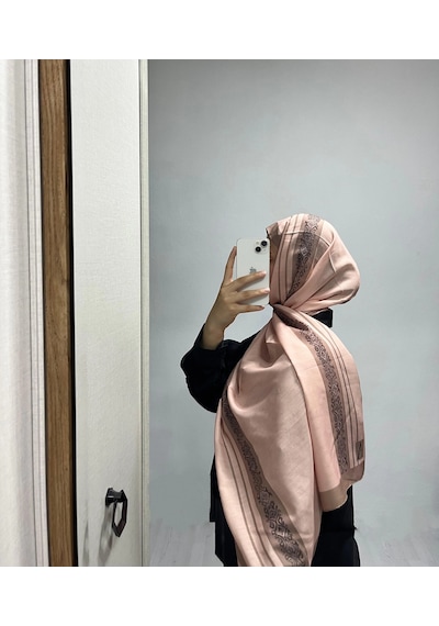Modakaşmir Aminenesil Etnik Düz Bej Renk Soft Pamuk Şal
