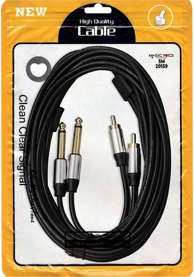 Magicvoice Ld398 2x 6.3 Mm Mono Erkek - 2x Rca Erkek 5 Metre Kablo