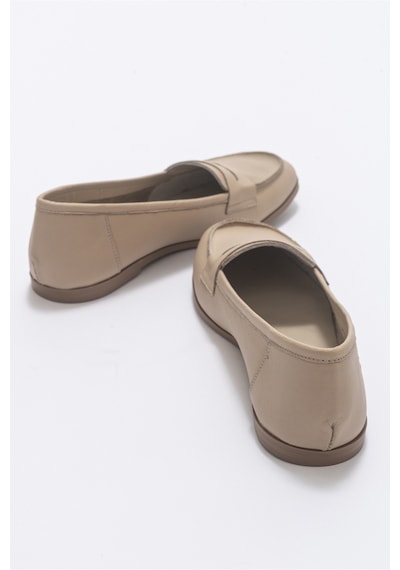 Luvishoes F02 Biskuvi Cilt Kadın Babet Koyu Bej