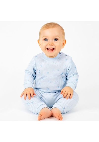 Sebi Bebe Prime Ay Yıldız Pijama Takımı 9156 Mavi