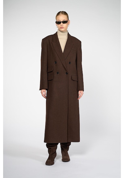 Kadın Kahverengi Oversize Kaban Kahverengi