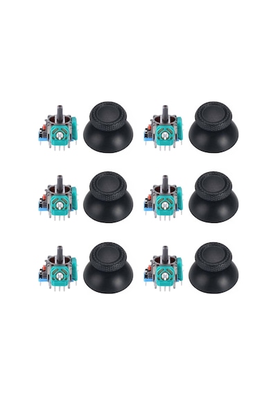 Ps5 Analog Motor Ve Topuz Seti 6+6 Playstation 5 Tamir Ps5 Motor Kol Tamir Seti Yedek Parça Siyah