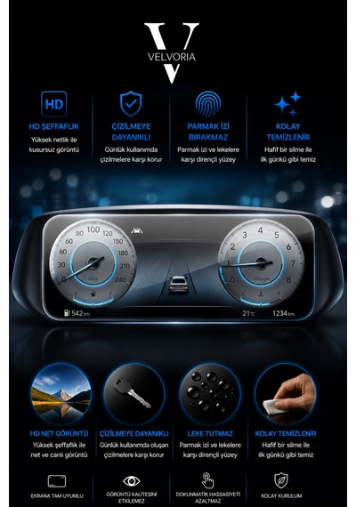 Hyundai Bayon 10.25 Inç Dijital Gösterge Nano Ekran Koruyucu