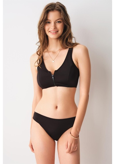 Pierre Cardin 239111 Malibu Fermuarlı Yüzücü Crop Tek Üst Zebra
