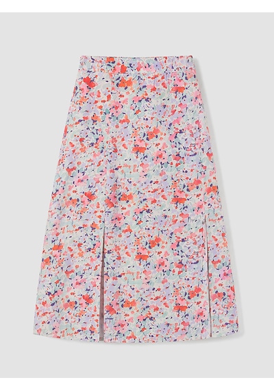 Lcw Everyday Pembe Beli Lastikli Çiçekli A Kesim Etek