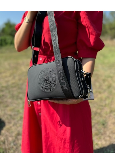 Just Polo Kadın Yeni Sezon Gofraj Baskılı Omuz Çantası 232053mh Siyah