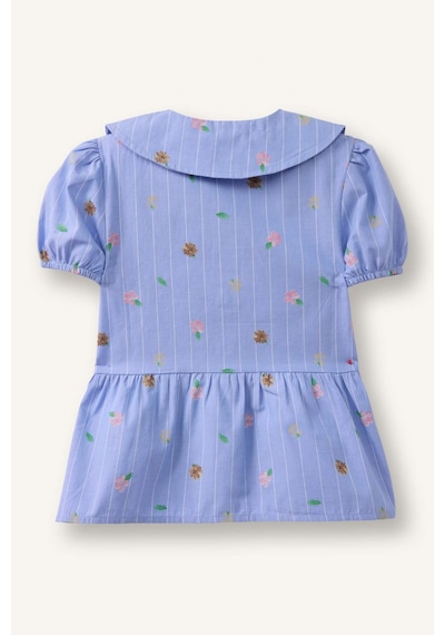 Defacto Bebe Yaka Baskılı Kısa Kollu Gömlek Kız Bebek H2988a526smnv135 Lacivert-nv135