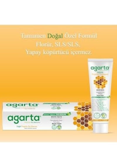 Agarta Doğal Propolisli Florürsüz Diş Macunu 100 Ml X 3 Adet