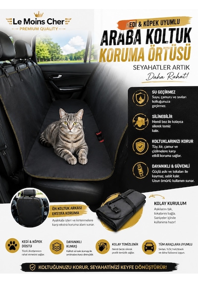 Ssangyong Korando Platinum Araba Koltuk Koruma Örtüsü Su Geçirmez Kedi Köpek Kılıfı