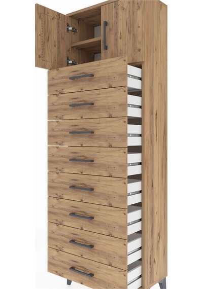 Arges Dolap 2 Raflı 8 Çekmeceli 2 Kapaklı 60x30x182 Çam-çam Çam Arges Dolap 2 Raflı 8 Çekmeceli 2 Kapaklı 60x30x182 Çam-çam Çam