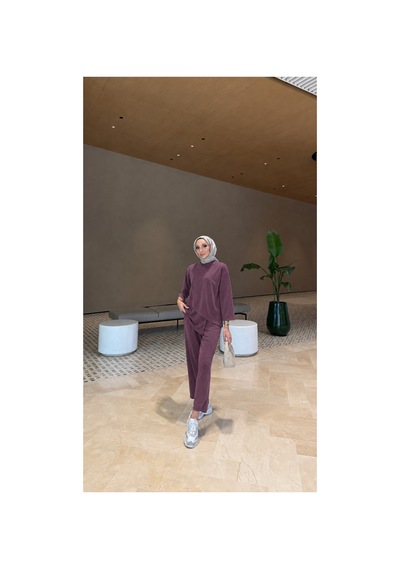 Riella Butik Onana Oysho Tesettür Takım Mor
