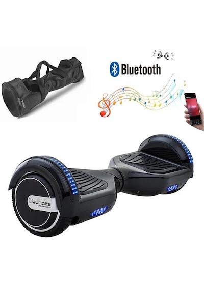 Citymate Hoverboard Elektrikli Kaykay Bluetooth Çanta Led 6.5 Siyah