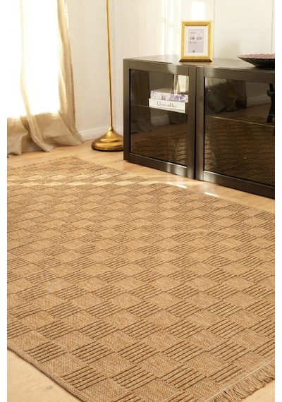 Kaşmir Halı Kilim/Jüt Side V2 100x200 CM Salon Mutfak Halısı Yolluk Kilim