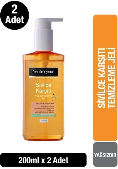 Neutrogena Sivilce Karşıtı Günlük Yüz Temizleme Jeli 2 x 200 ML
