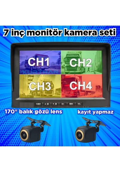 7 İnç Kayıtsız Ekran Ve 2 Adet Ahd 720p 170'' Geniş Açılı Kamera