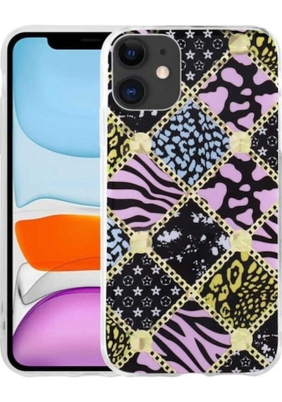 Apple Uyumlu iPhone 11 Kılıf Desenli Sert Zore Elnov Kapak NO6