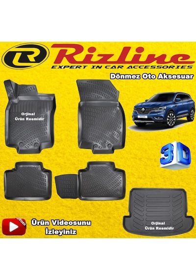 Koleos 3D Havuzlu Paspas+Bagaj Havuzu 2016 Sonrası Rizline N11.13730