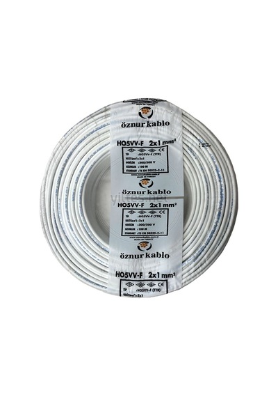 Öznur 2X1 Ttr Kablo - Beyaz 100 Metre