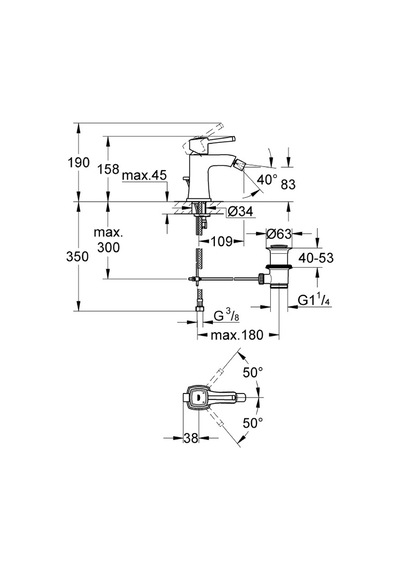 Grohe Bide Bataryası Grandera Krom/Altın - 23315Ig0