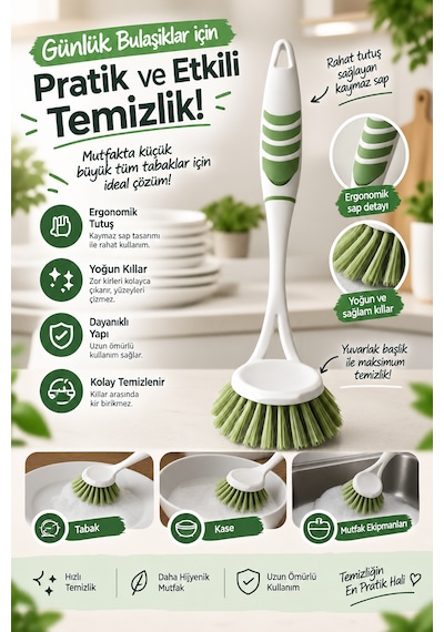 5'li Fırça Seti - Banyo, Bulaşık, Lavabo, Toz Alma Ve Halı, Yer Fırçası - Tek Set İle Tüm Işler