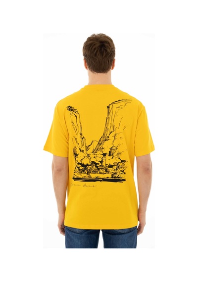 AR-MA Arma Erkek Oversize Bisiklet Yaka Tişört Y25344403101 Sarı