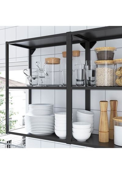Ikea Enhet Açık Raf Ünitesi, Antrasit, 40x30x75 Cm