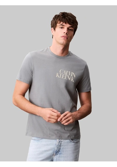 Calvin Klein Ss 30s Eu Ck Ny Word Gri Erkek Tişört