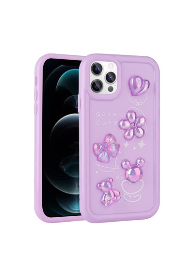 Apple Uyumlu iPhone  13 Pro Max Kılıf Kabartma Figürlü Parlak Zore Toys Silikon Kapak