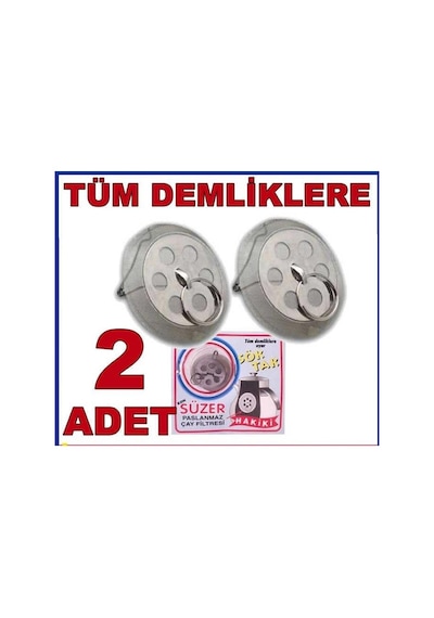 2 Adet Demlik Içi Süzgeç Çelik Filtreli Çay Süzgeci