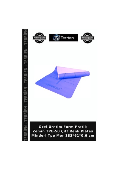 Özel Üretim Form Pratik Zemin Tpe-50 Çift Renk Plates Minderi Tpe Mor 183 61 0,6 Cm