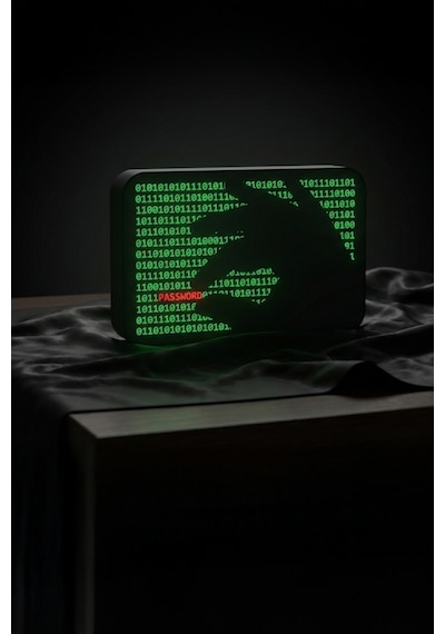 Hacker Password Tasarımlı Dekoratif Aydınlatma 25x16cm 603-1