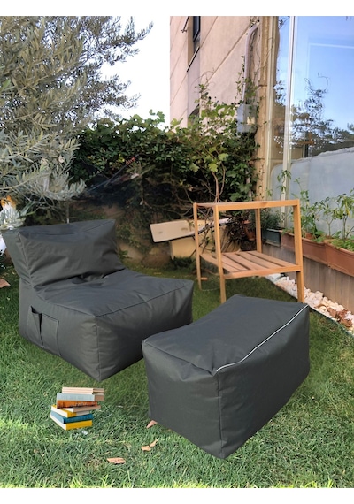 Xxl Sedir Armut Koltuk Ve Ayakucu Pufu Gri