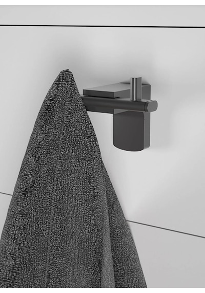Siyah Lux 4 Lü Banyo Seti Solo Havluluk, Diş Fırçalık, Sabunluk Mat Siyah