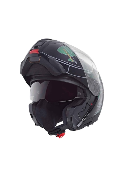 Schubert C5 Globe Green Çene Açılır Motosiklet Kask Siyah - Yeşil