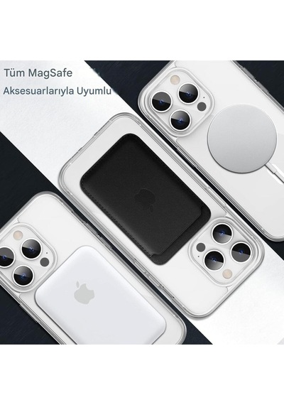 Apple Uyumlu iPhone 13 Pro Şeffaf Magsafe Kılıf Safe Şeffaf
