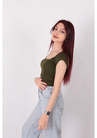 Busem S0016476 Kadın Bluz Haki