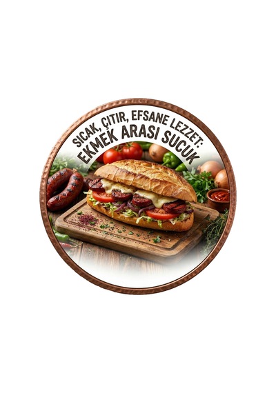 Mayeka Ekmek Arası Sucuk Temalı Büfeler Cafeler Köfteciler İçin Ahşap Duvar Kapı Dekoratif Süs Tablo 17