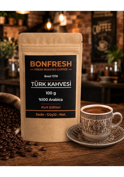 Bonfresh Türk Kahvesi -brazil 17/18 -%100 Arabica-100gr İnce Öğütülmüş