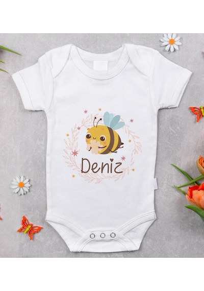 Bitmeyenkartus Bk Kids Isimli Bebek Body Zıbın - Model 26 Beyaz