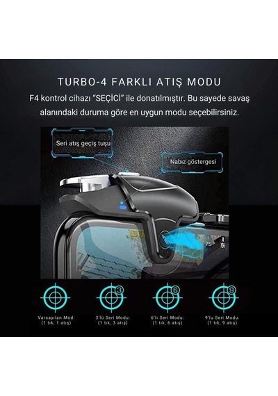 Coofbe Profesyonel Turbo Fan 4000mah 6000rpm 2in1 Ayarlanabilir Tetik Telefon Soğutucu Radyatör 3 Kademeli